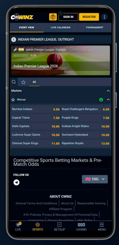 betting in app cwinz